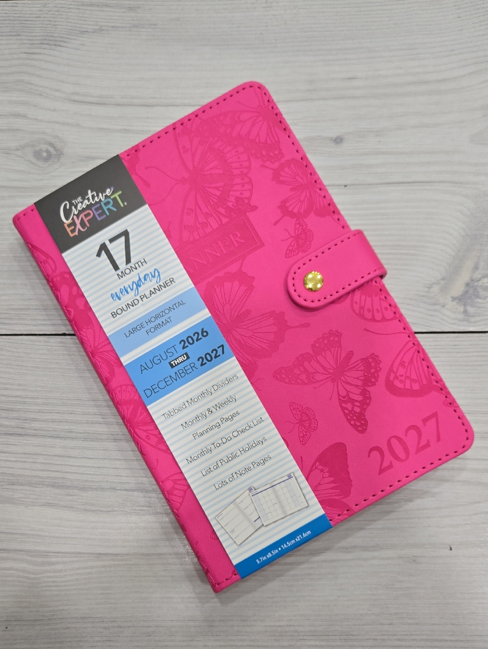 The Creative Expert Bright Pink 2026-2027 Butterfly Planner